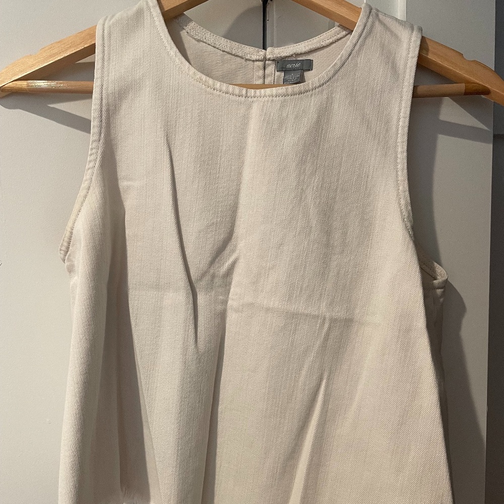 Denim White Tank Top
